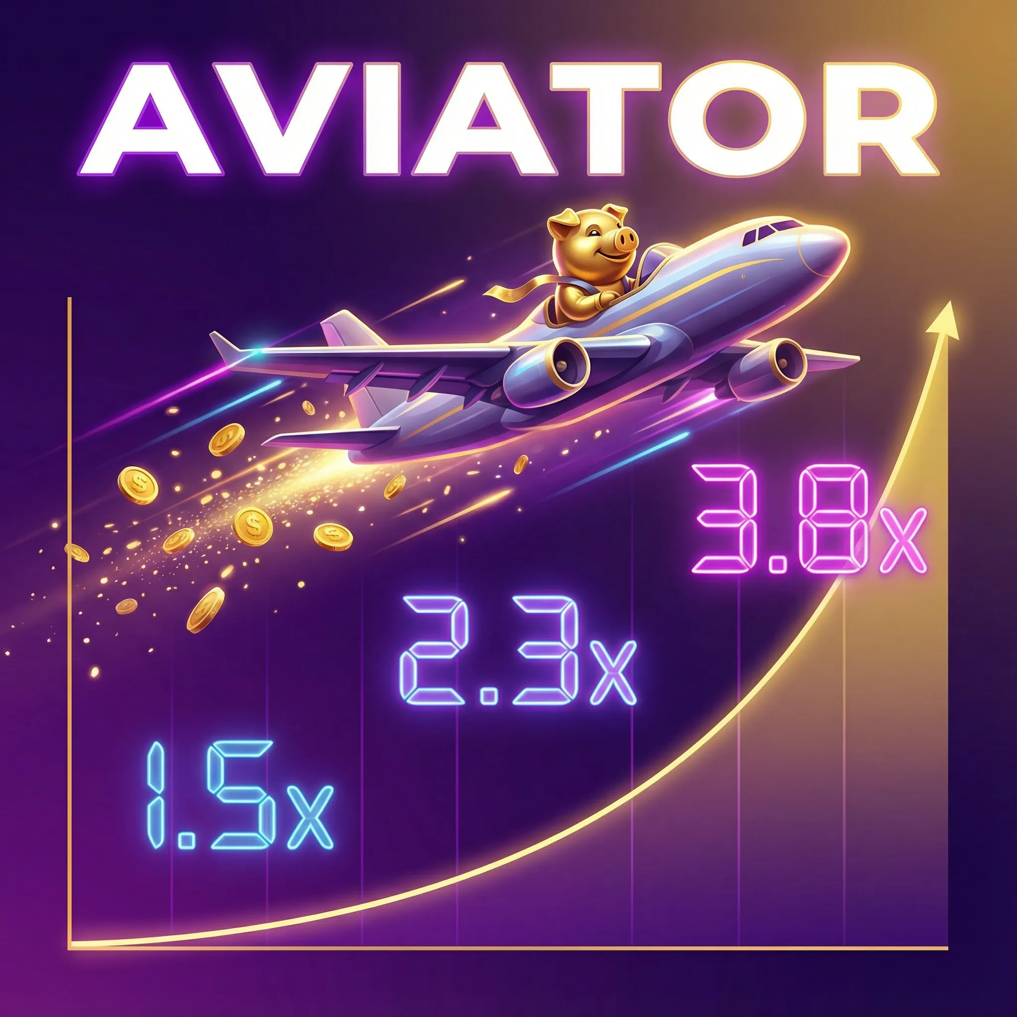 Juego Aviator con avión volando y multiplicador creciente